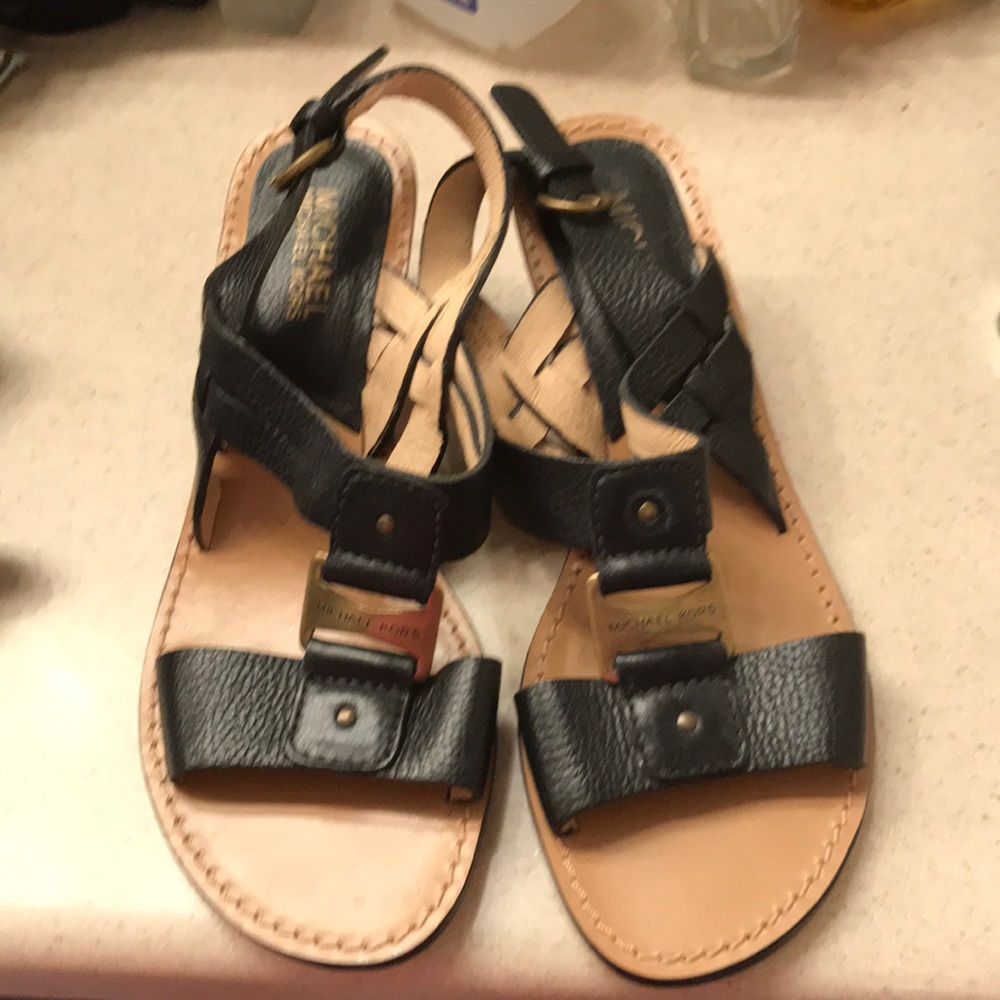 Michael Kors Black Open Toe Strappy Sandal 5 1/2
